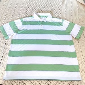 Nike Golf Men’s Dri-fit Shirt EUC Sz XXL white water green stripes